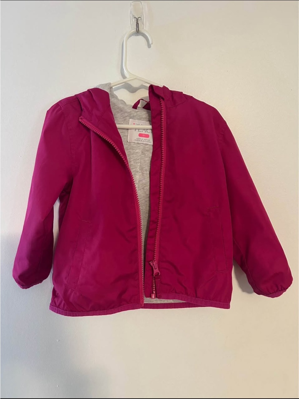 The Children's Place Girls' Hooded Rain Jacket - Fuchsia
